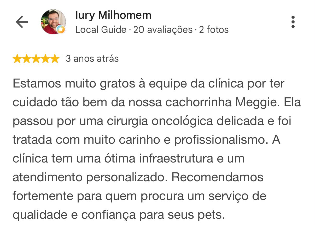 Avaliação de cinco estrelas de Iury Milhomem sobre a DermoPet