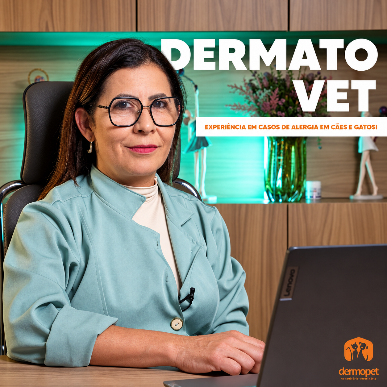 Veterinária da DermoPet em seu consultório
